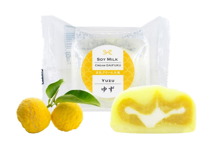 Mochi Reiskuchen mit  Sojamilch Yuzu( Zitrone) Creme Geschmack  JP/60g x 10 x 12