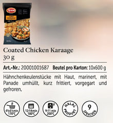 Fritiertes Hühnerfleisch Chicken Karage 600g x 10