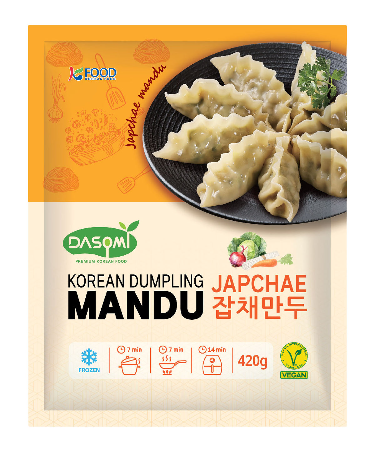 Mandu Japchae(Glasnudeln), Vegan 420g x 16